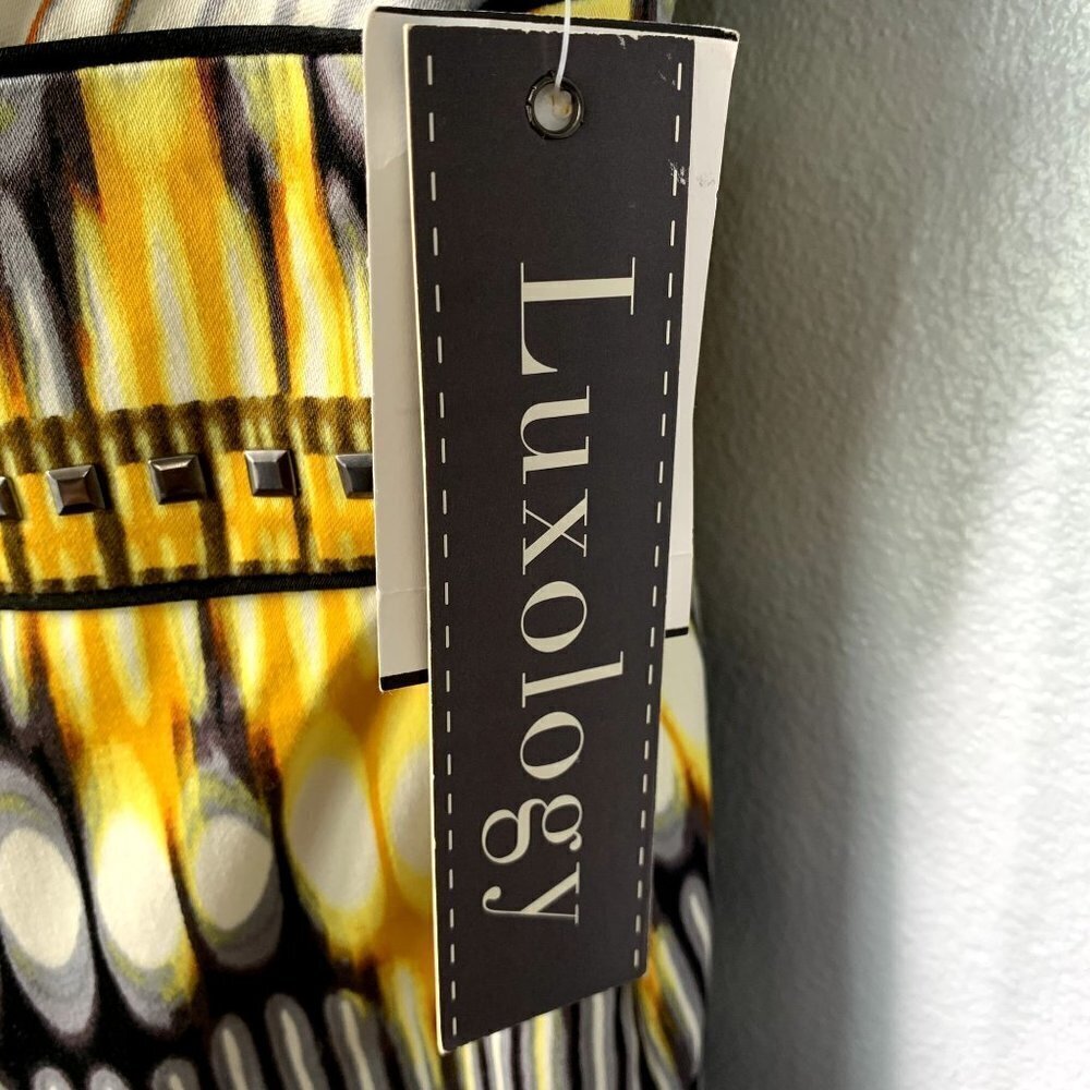Luxology Tribal Print Sleeveless Cotton Dress Size 10 NEW - Picture 4 of 11